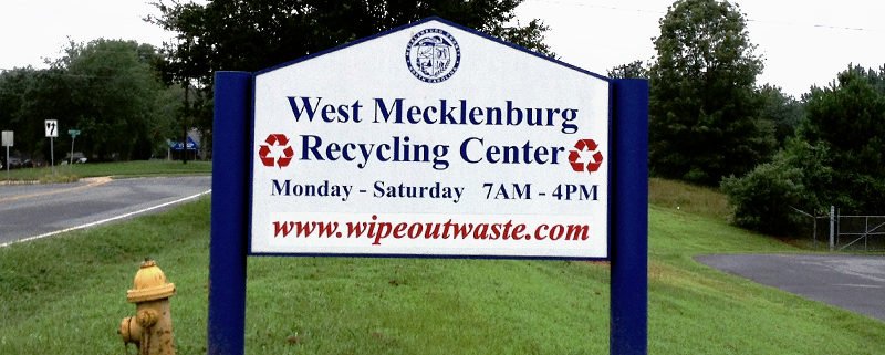 West Mecklenburg Recycling Center - Post and Panel Sign